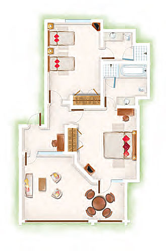 plan appartement famille Le Canonnier