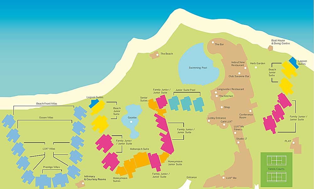 LUX* belle Mare 5* Ile Maurice - plan hotel LUX* Belle Mare