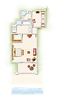 Shandrani Resort & Spa - Ile Maurice - plan appartement famille